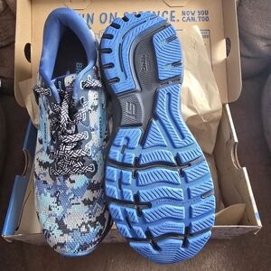 Brooks Blue and Black Camouflage Athletic Shoes